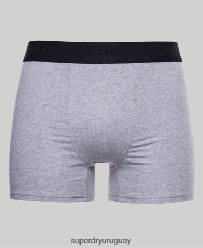 uy Superdry hombres Pack de tres bóxers de algodón orgánico gris DT2N8Z1744 ropa