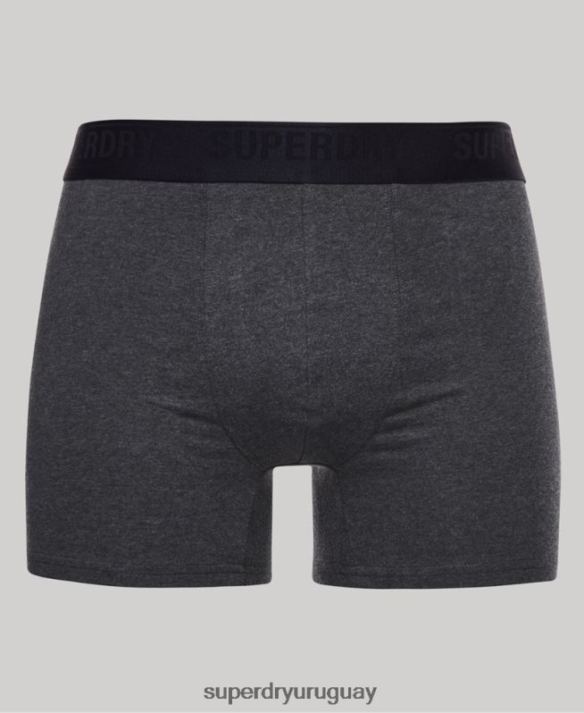 uy Superdry hombres Pack de tres bóxers de algodón orgánico gris DT2N8Z1744 ropa