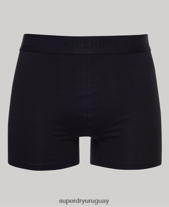 uy Superdry hombres Pack de tres bóxers de algodón orgánico gris DT2N8Z1744 ropa