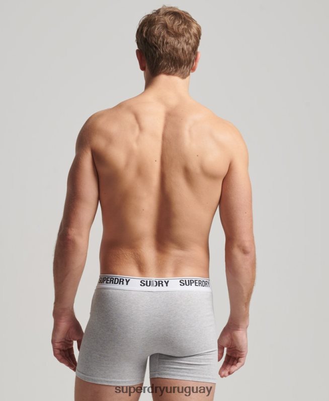 uy Superdry hombres Pack de tres bóxers de algodón orgánico naranja DT2N8Z1618 ropa