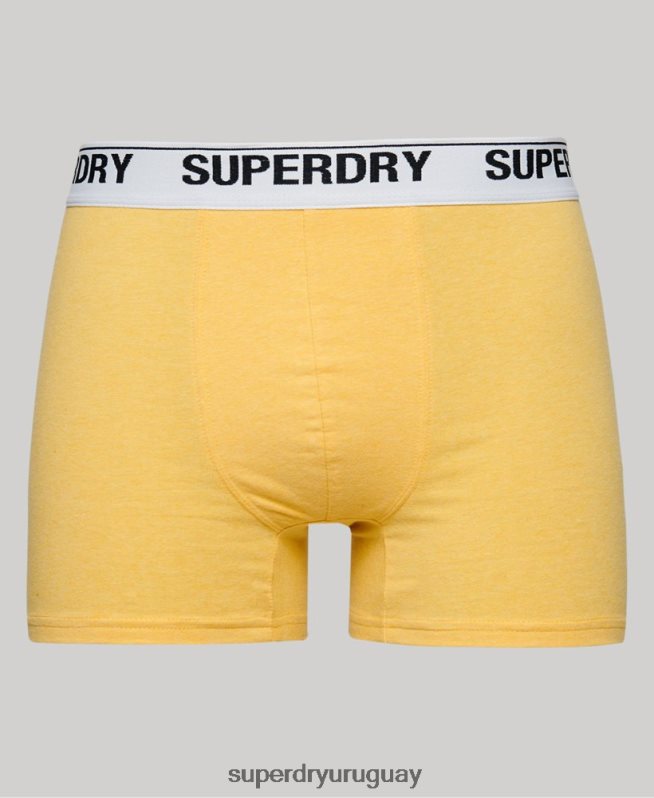 uy Superdry hombres Pack de tres bóxers de algodón orgánico naranja DT2N8Z1618 ropa