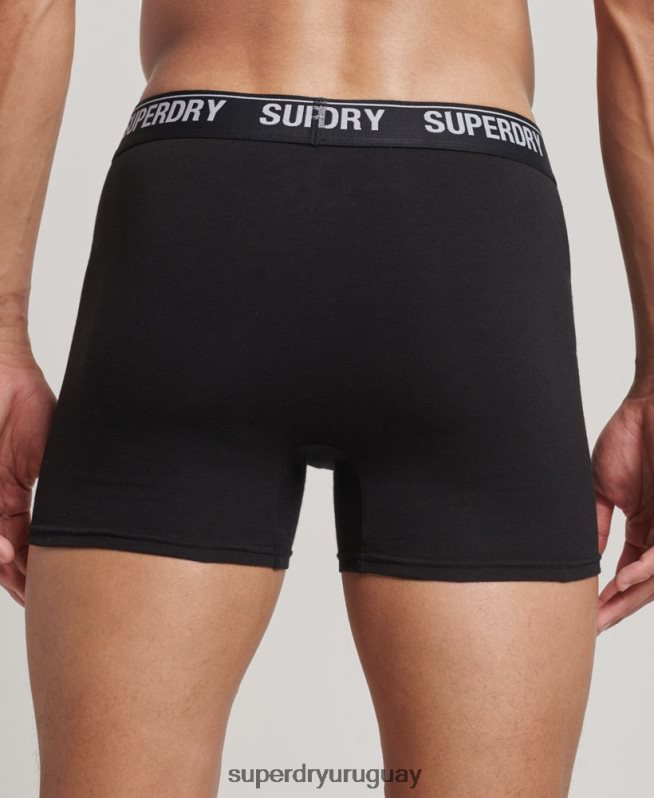 uy Superdry hombres Pack de tres bóxers de algodón orgánico negro DT2N8Z1597 ropa