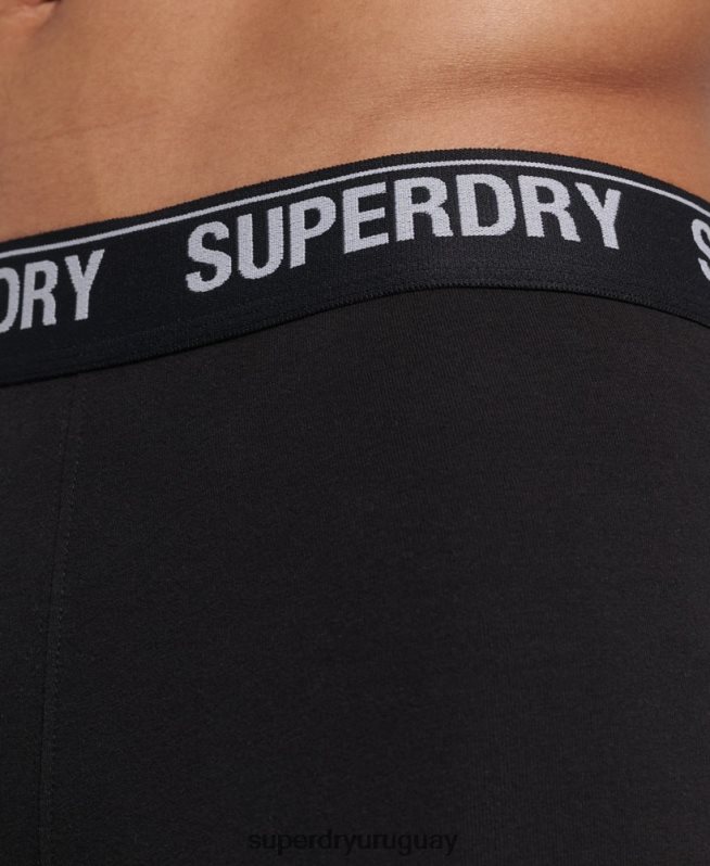 uy Superdry hombres Pack de tres bóxers de algodón orgánico negro DT2N8Z1597 ropa