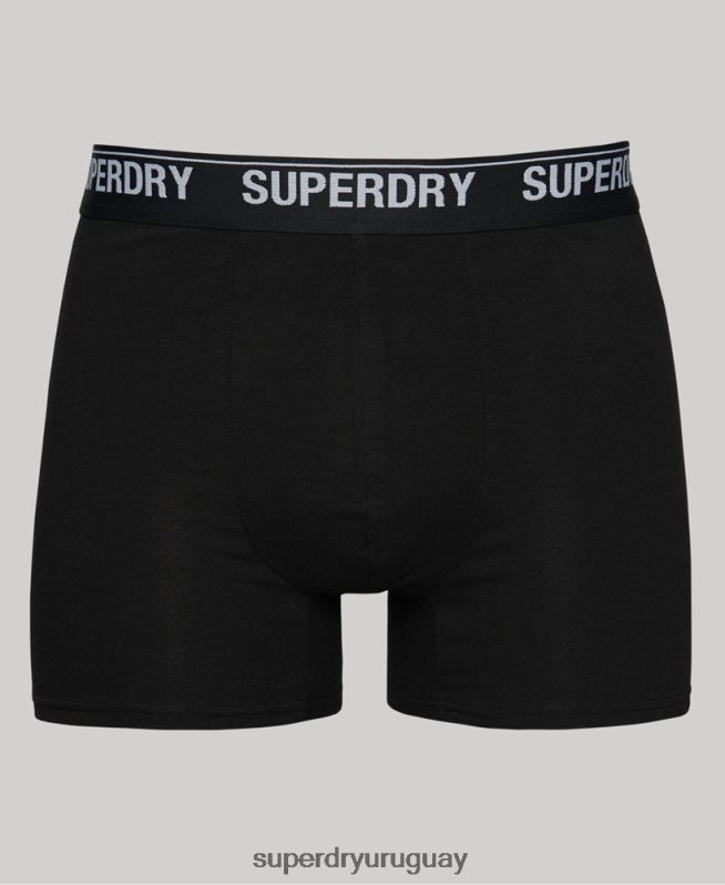 uy Superdry hombres Pack de tres bóxers de algodón orgánico negro DT2N8Z1597 ropa
