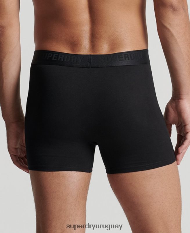 uy Superdry hombres Pack de tres bóxers de algodón orgánico negro DT2N8Z1617 ropa