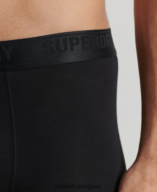 uy Superdry hombres Pack de tres bóxers de algodón orgánico negro DT2N8Z1617 ropa