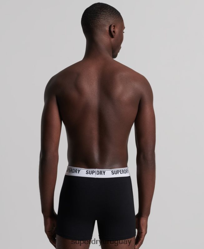 uy Superdry hombres Pack de tres bóxers de algodón orgánico negro DT2N8Z1622 ropa