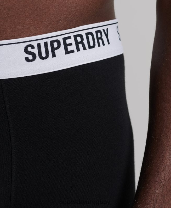 uy Superdry hombres Pack de tres bóxers de algodón orgánico negro DT2N8Z1622 ropa