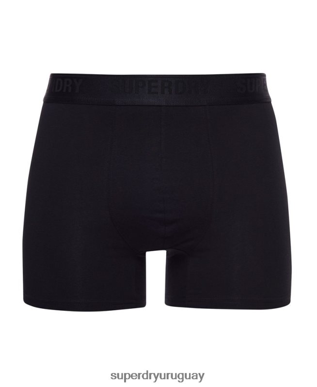 uy Superdry hombres Pack de tres bóxers de algodón orgánico negro DT2N8Z1622 ropa