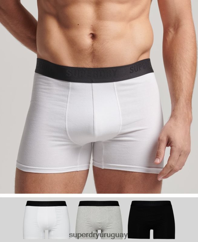 uy Superdry hombres Pack de tres bóxers de algodón orgánico negro DT2N8Z1820 ropa