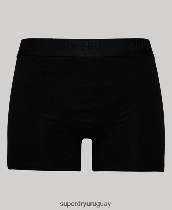 uy Superdry hombres Pack de tres bóxers de algodón orgánico negro DT2N8Z1820 ropa