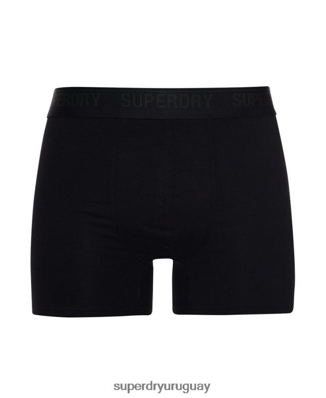 uy Superdry hombres Pack de tres bóxers de algodón orgánico negro DT2N8Z1846 ropa