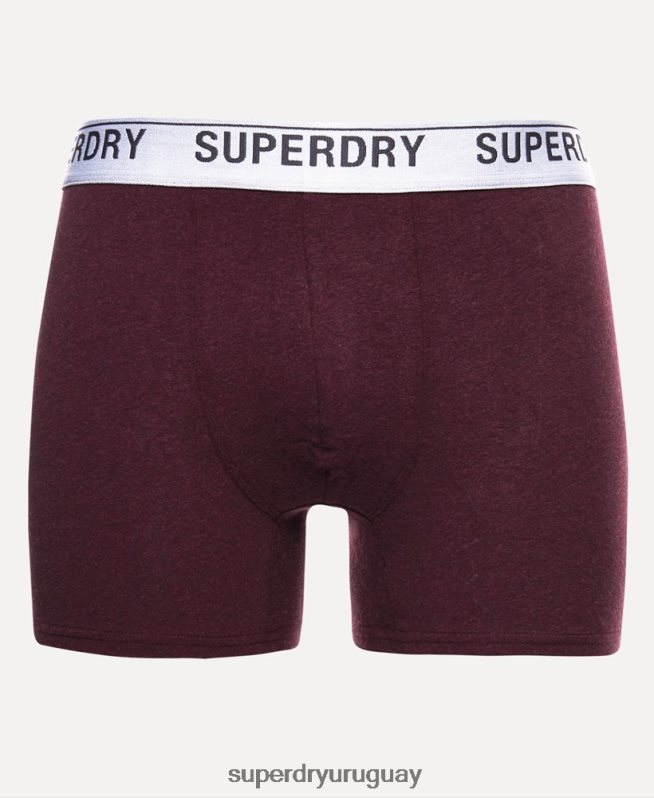 uy Superdry hombres Pack de tres bóxers de algodón orgánico rojo DT2N8Z1614 ropa