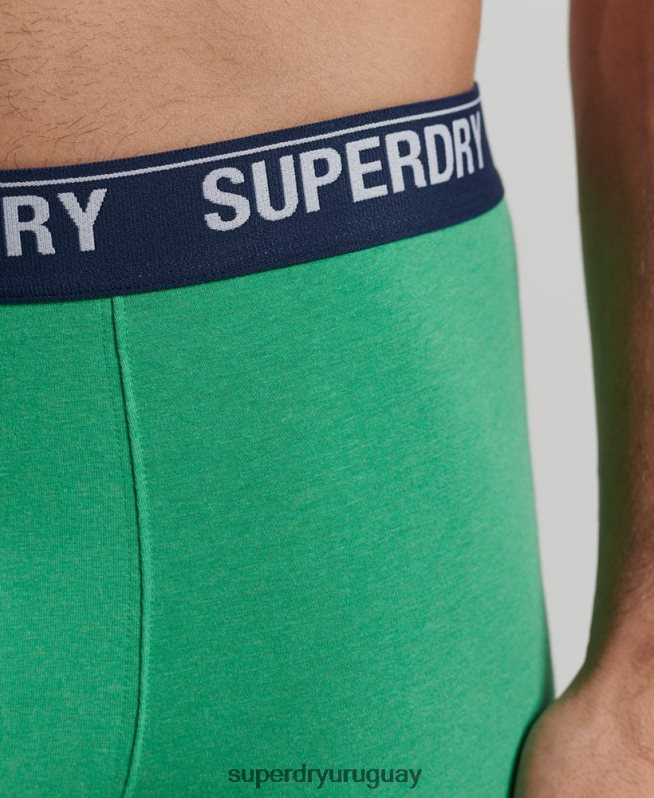 uy Superdry hombres Pack de tres bóxers de algodón orgánico verde DT2N8Z1667 ropa