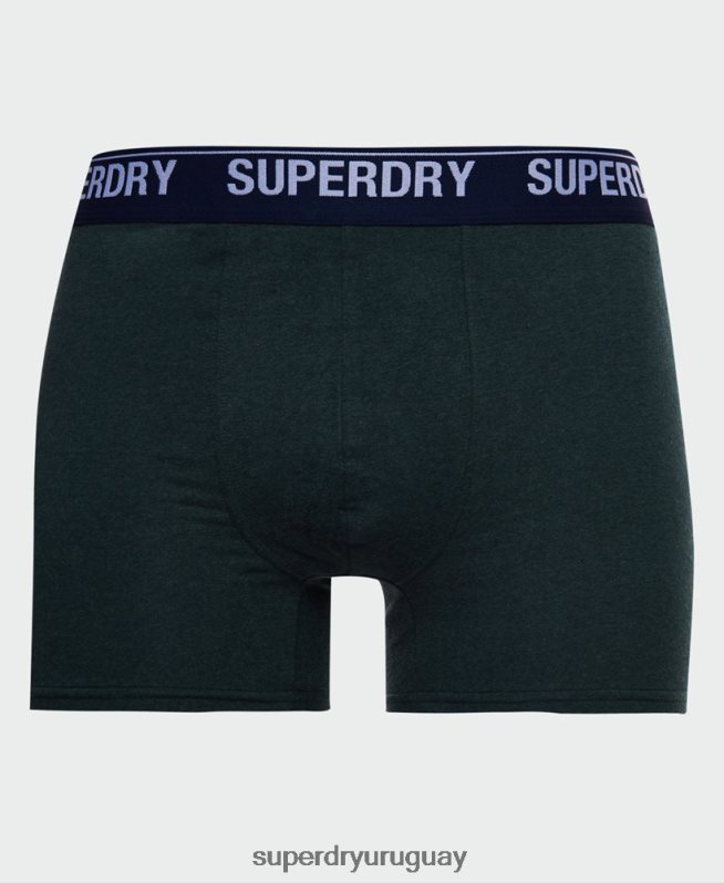 uy Superdry hombres Pack de tres bóxers de algodón orgánico verde DT2N8Z1667 ropa