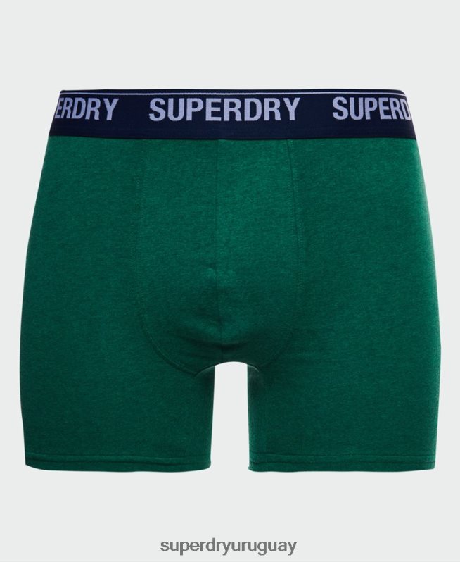uy Superdry hombres Pack de tres bóxers de algodón orgánico verde DT2N8Z1667 ropa