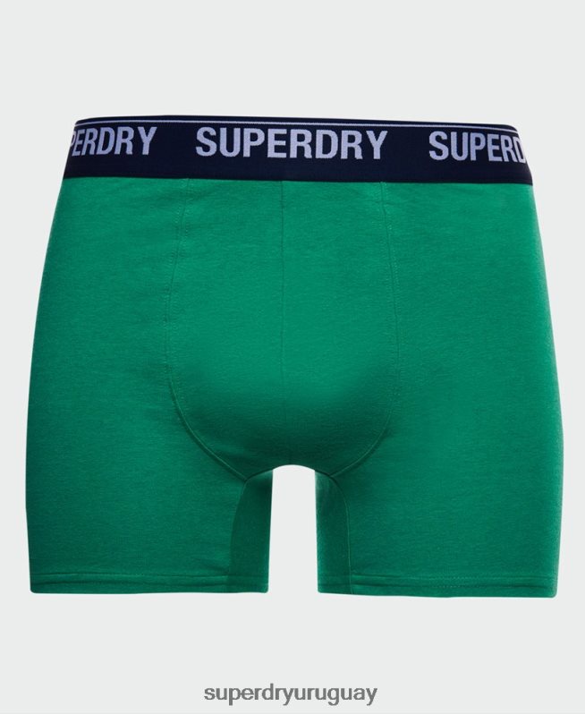 uy Superdry hombres Pack de tres bóxers de algodón orgánico verde DT2N8Z1667 ropa