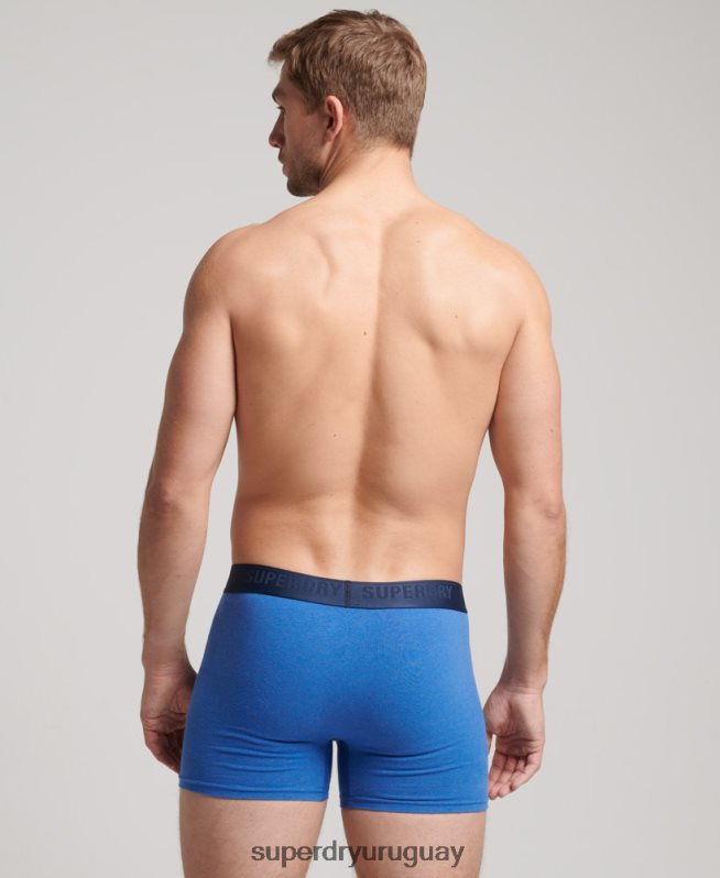 uy Superdry hombres Pack de tres boxers de algodón orgánico azul DT2N8Z1598 ropa