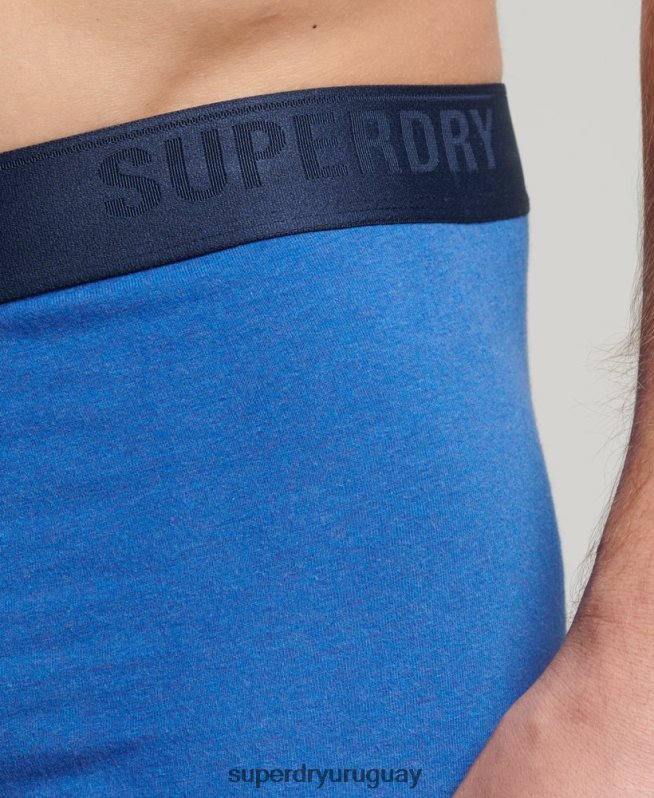 uy Superdry hombres Pack de tres boxers de algodón orgánico azul DT2N8Z1598 ropa
