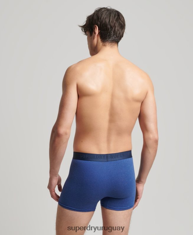uy Superdry hombres Pack de tres boxers de algodón orgánico azul DT2N8Z1858 ropa