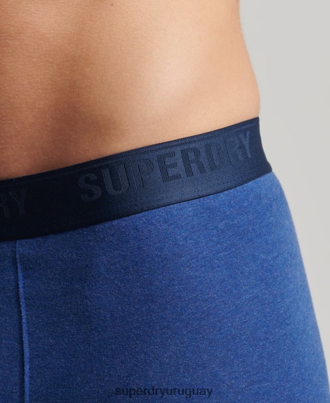 uy Superdry hombres Pack de tres boxers de algodón orgánico azul DT2N8Z1858 ropa