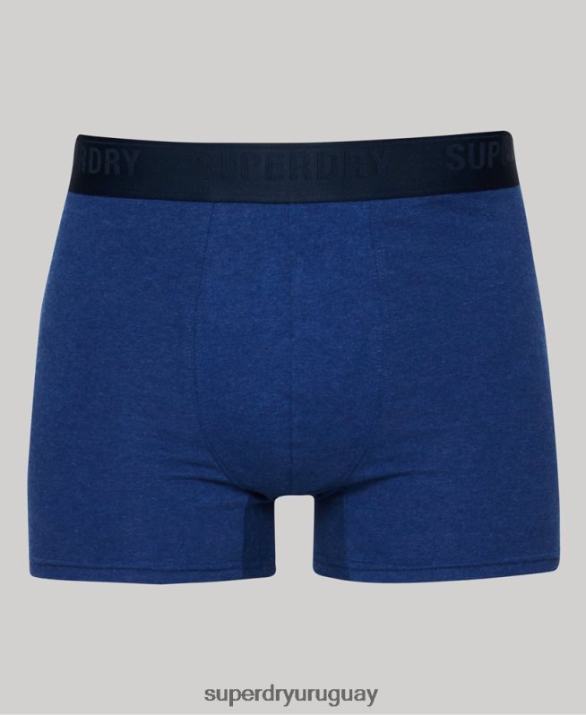 uy Superdry hombres Pack de tres boxers de algodón orgánico azul DT2N8Z1858 ropa