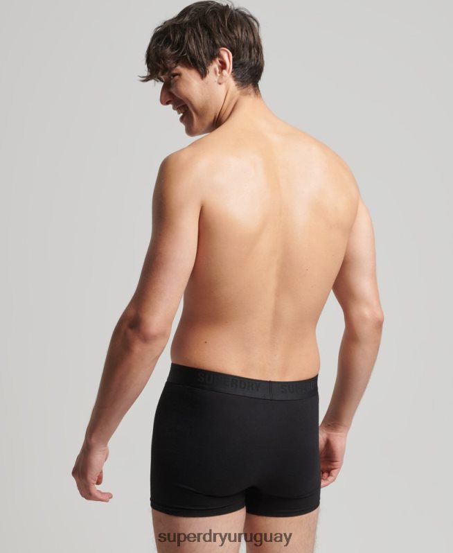uy Superdry hombres Pack de tres boxers de algodón orgánico negro DT2N8Z1599 ropa