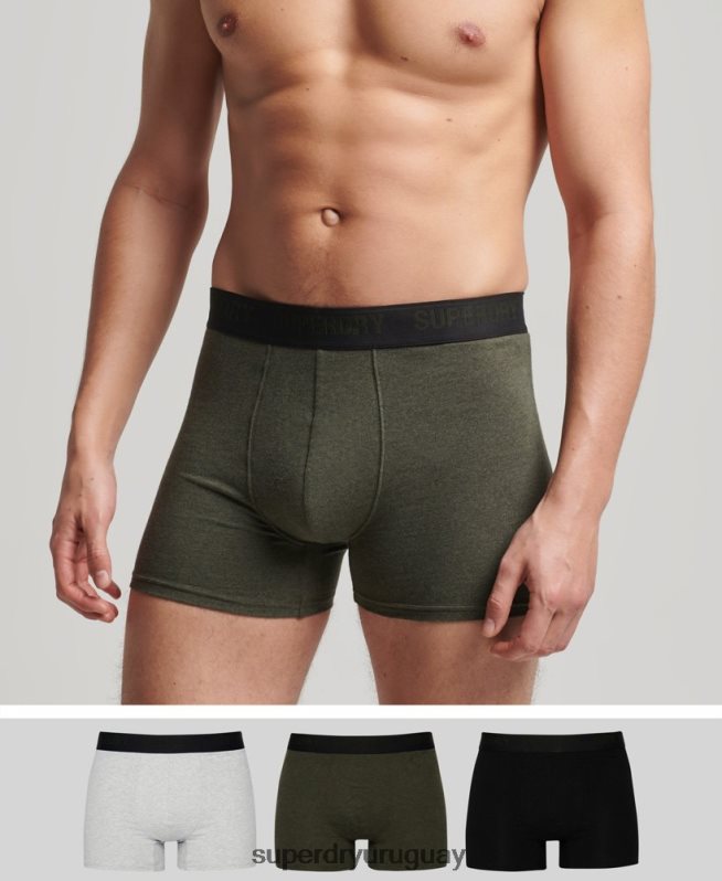 uy Superdry hombres Pack de tres boxers de algodón orgánico negro DT2N8Z1831 ropa