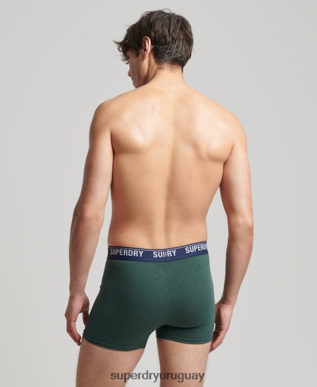 uy Superdry hombres Pack de tres boxers de algodón orgánico verde DT2N8Z1628 ropa