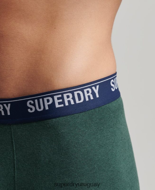 uy Superdry hombres Pack de tres boxers de algodón orgánico verde DT2N8Z1628 ropa