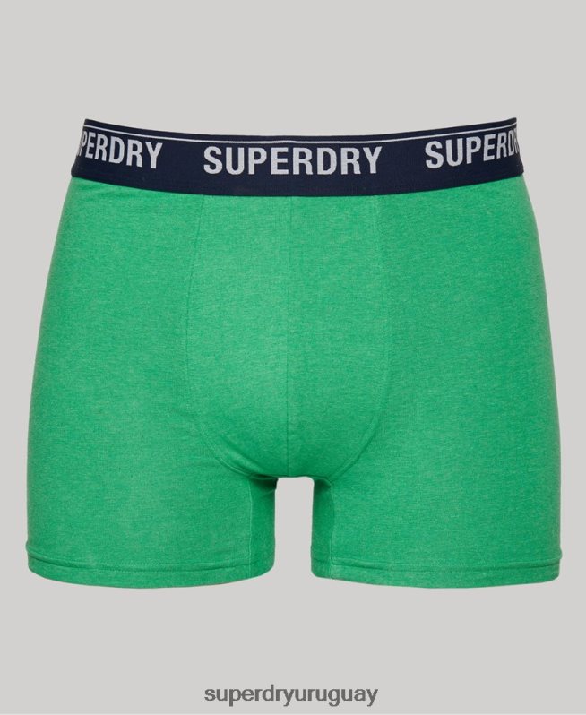 uy Superdry hombres Pack de tres boxers de algodón orgánico verde DT2N8Z1628 ropa