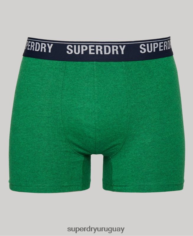 uy Superdry hombres Pack de tres boxers de algodón orgánico verde DT2N8Z1628 ropa