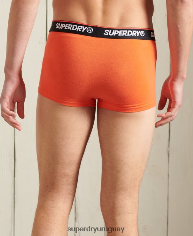 uy Superdry hombres Pack de tres calzoncillos clásicos de algodón orgánico naranja DT2N8Z6498 ropa
