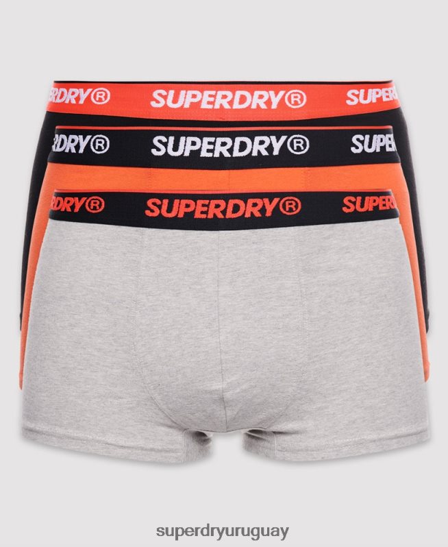 uy Superdry hombres Pack de tres calzoncillos clásicos de algodón orgánico naranja DT2N8Z6498 ropa