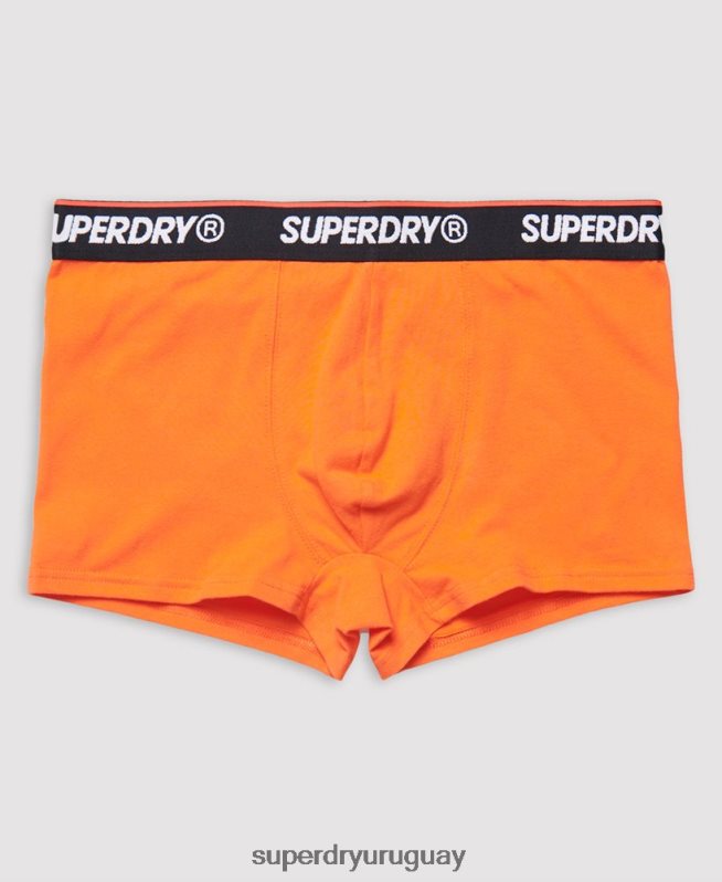 uy Superdry hombres Pack de tres calzoncillos clásicos de algodón orgánico naranja DT2N8Z6498 ropa