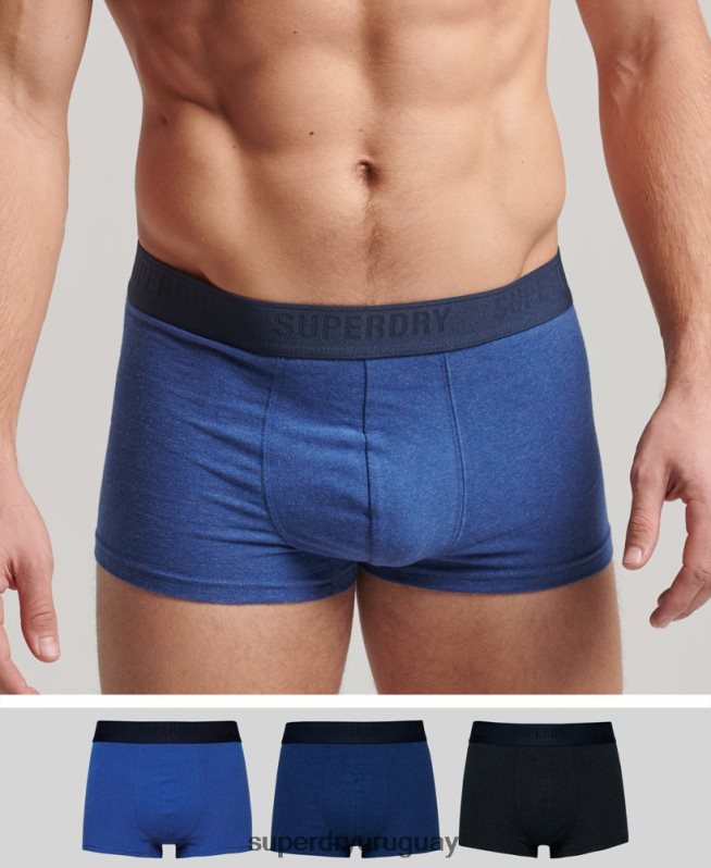 uy Superdry hombres Pack de tres calzoncillos de algodón orgánico azul DT2N8Z1606 ropa