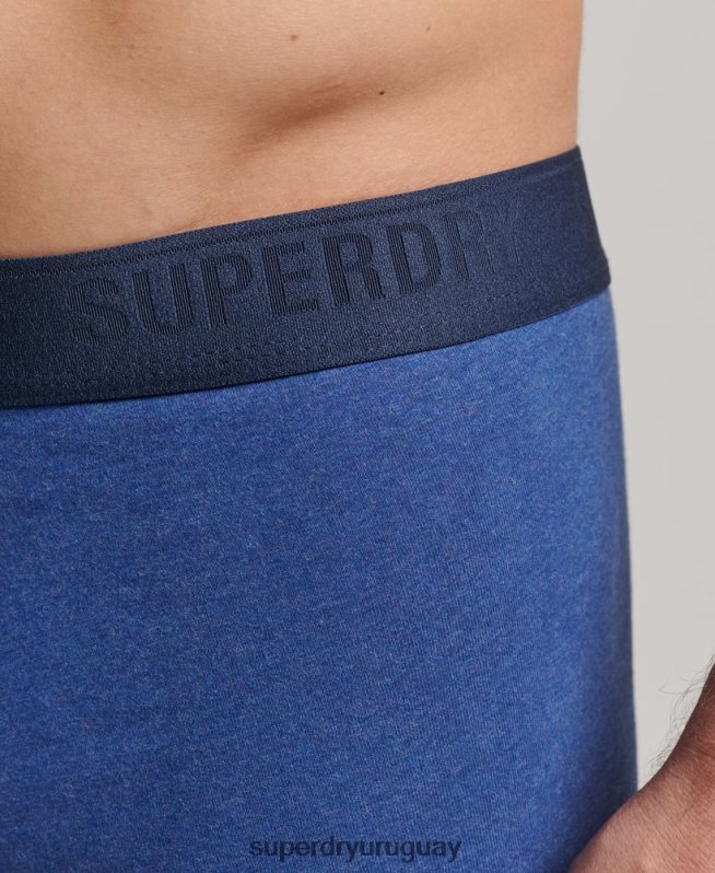 uy Superdry hombres Pack de tres calzoncillos de algodón orgánico azul DT2N8Z1606 ropa