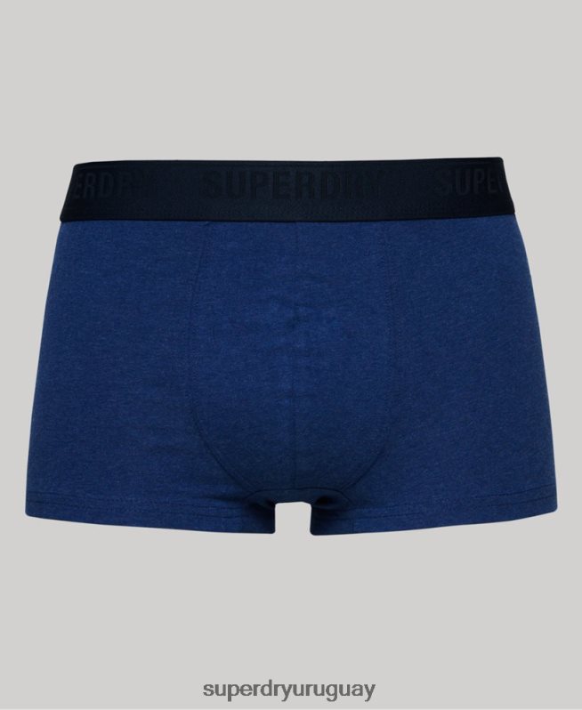 uy Superdry hombres Pack de tres calzoncillos de algodón orgánico azul DT2N8Z1606 ropa