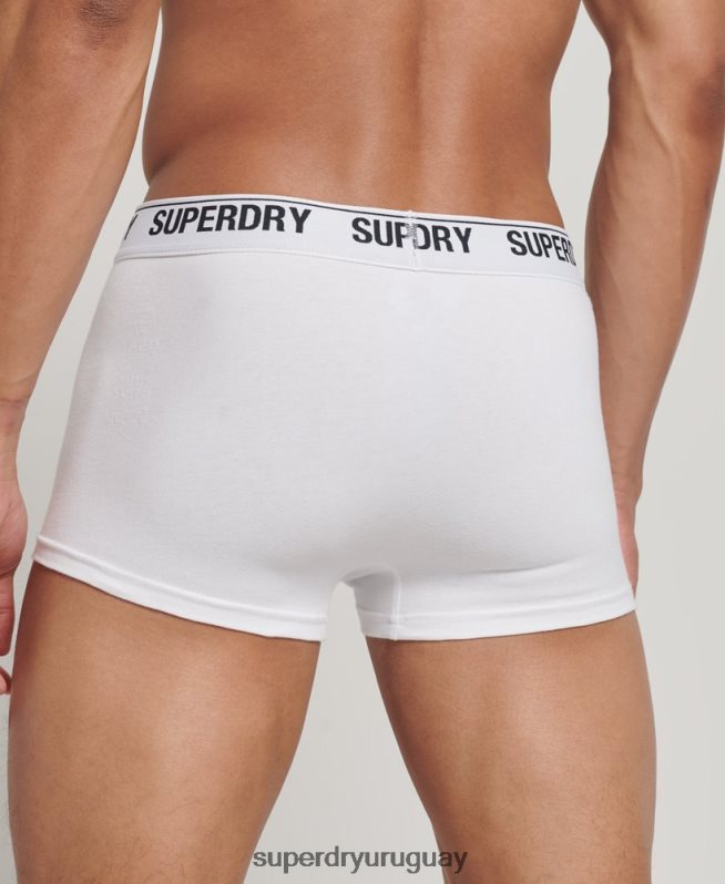 uy Superdry hombres Pack de tres calzoncillos de algodón orgánico blanco DT2N8Z1769 ropa