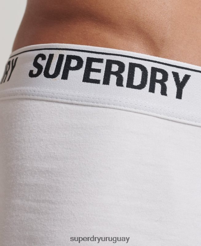 uy Superdry hombres Pack de tres calzoncillos de algodón orgánico blanco DT2N8Z1769 ropa
