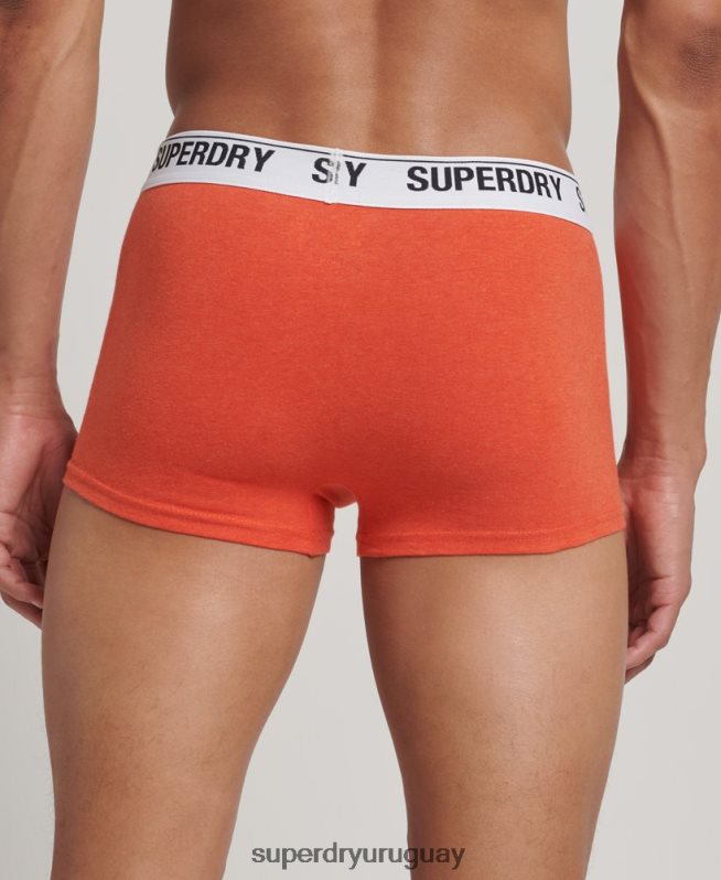 uy Superdry hombres Pack de tres calzoncillos de algodón orgánico naranja DT2N8Z1767 ropa