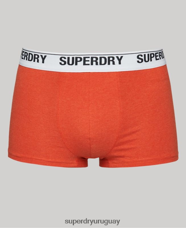 uy Superdry hombres Pack de tres calzoncillos de algodón orgánico naranja DT2N8Z1767 ropa