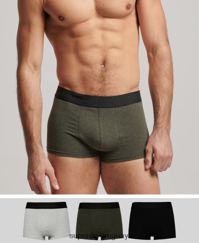 uy Superdry hombres Pack de tres calzoncillos de algodón orgánico negro DT2N8Z1786 ropa