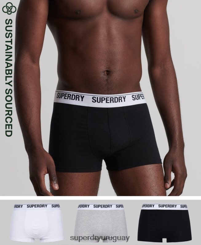 uy Superdry hombres Pack de tres calzoncillos de algodón orgánico negro DT2N8Z1787 ropa