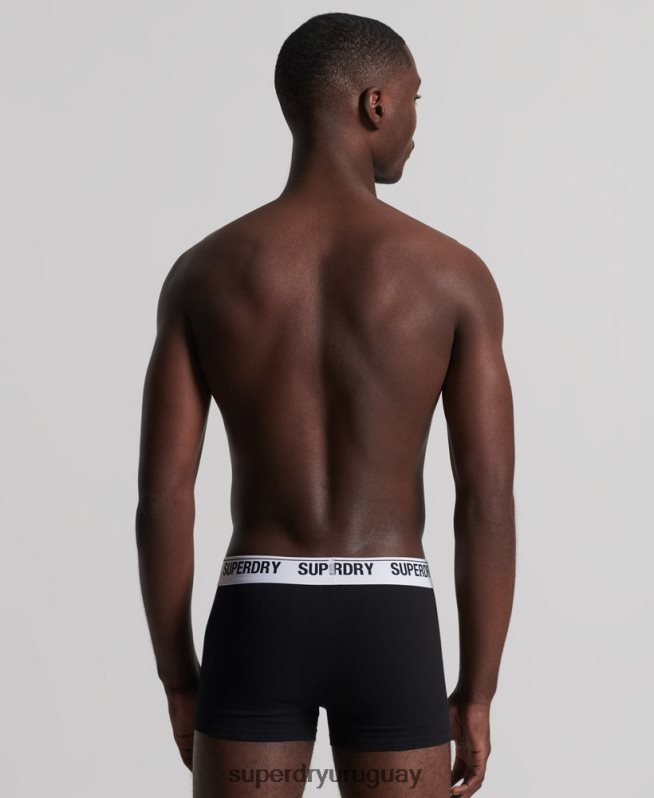 uy Superdry hombres Pack de tres calzoncillos de algodón orgánico negro DT2N8Z1787 ropa
