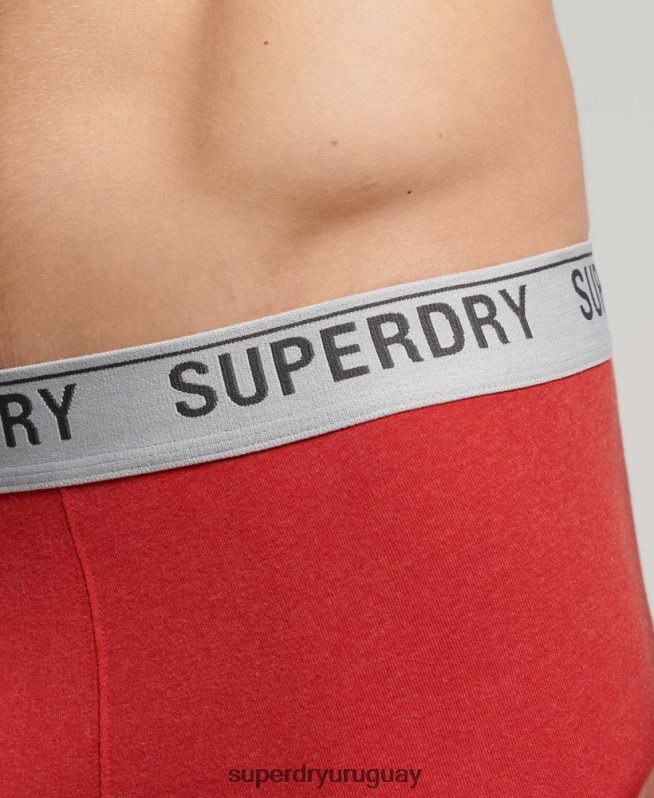 uy Superdry hombres Pack de tres calzoncillos de algodón orgánico rojo DT2N8Z1751 ropa