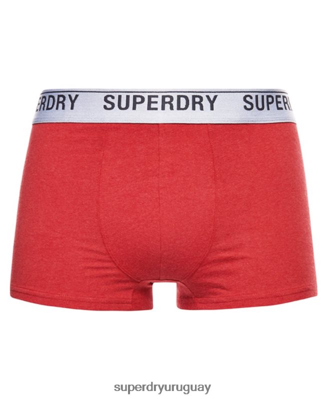 uy Superdry hombres Pack de tres calzoncillos de algodón orgánico rojo DT2N8Z1751 ropa