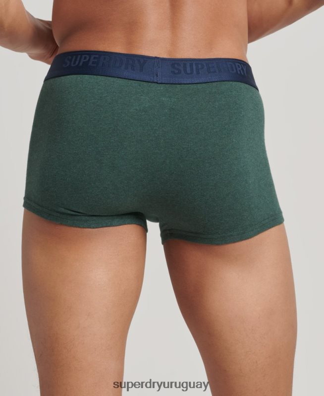 uy Superdry hombres Pack de tres calzoncillos de algodón orgánico verde DT2N8Z1830 ropa