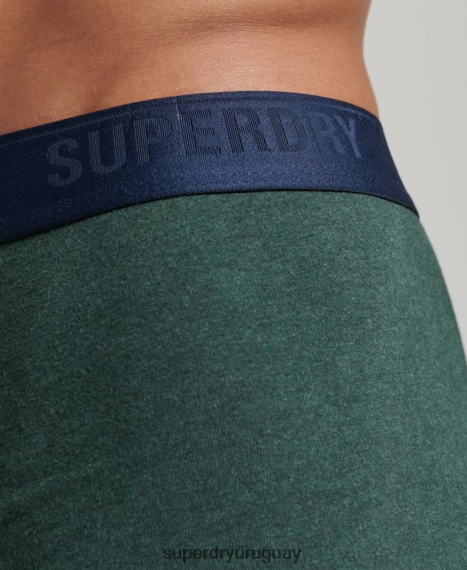 uy Superdry hombres Pack de tres calzoncillos de algodón orgánico verde DT2N8Z1830 ropa