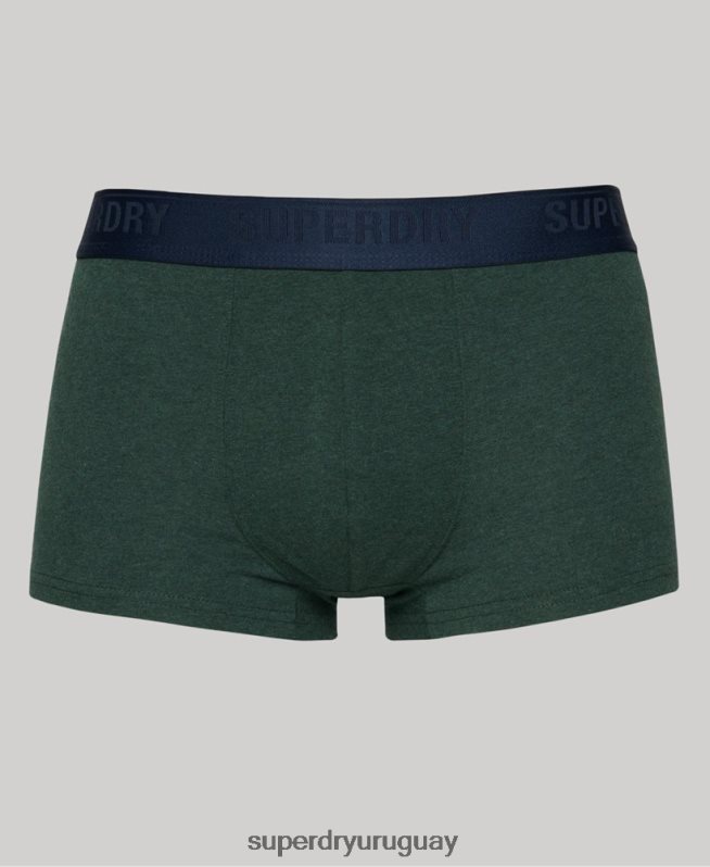 uy Superdry hombres Pack de tres calzoncillos de algodón orgánico verde DT2N8Z1830 ropa